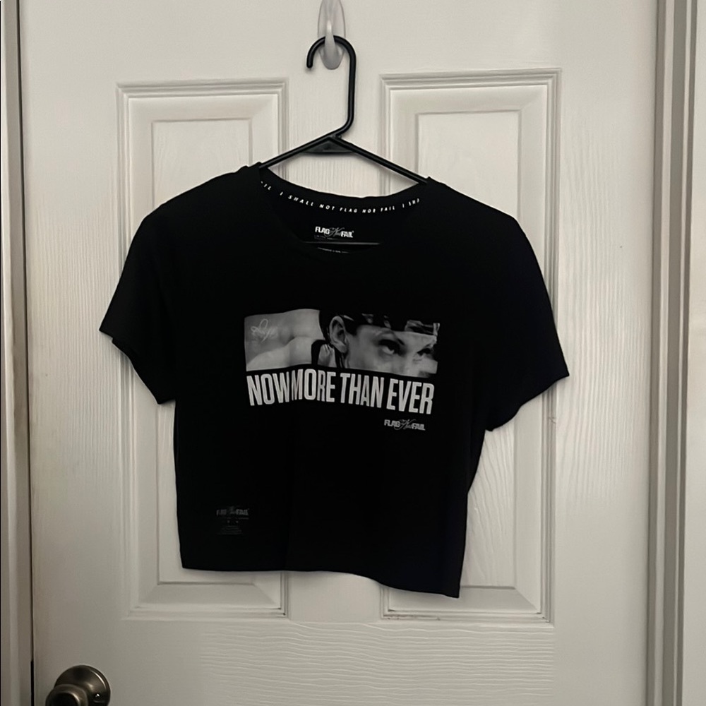 Black Graphic Crop Top